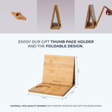 Bamboo Triangle Book Holder Stand – Perfect for Your Reading Nook – Ideal Gifts for Readers and Bookworms Regalo Mundo