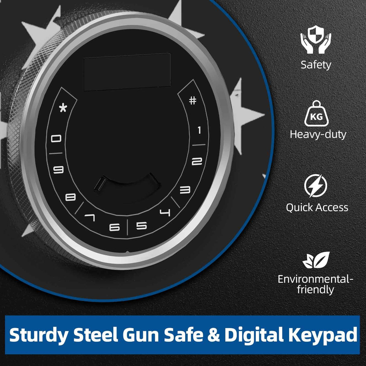 KAER 6 Gun Safe for Rifles and Pistols, Large Gunsafe Cabinet Rifle Safe Assembled Gun Safes for Home Rifles and Shotguns with Upgraded Digital Keypad Key Lock LED Light Removable Shelves Gun Racks KAER