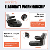 Universal Fold Down Forklift Seat with Adjustable Angle Back,Armrest,Micro Switch and Slide for Tractor,Excavator Skid Loader Backhoe Dozer Telehandler ZTR’s TICSEA