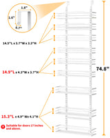 Moforoco White 9-Tier Over The Door Pantry Organizer, Pantry Organization And Storage, Metal Hanging Spice Rack Shelves Door, Home & Kitchen Essentials, Laundry Room Bathroom Organization Moforoco