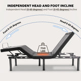 EGOHOME Split King Adjustable Bed Frame and 14 inch Memory Foam Mattress, Wireless Remote Adjustable Bed Base with 12" Metal Legs and Head and Foot Incline, Zero Gravity, Easy Assembly MLILY