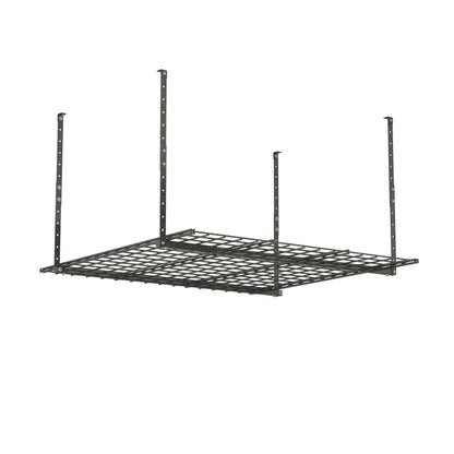 Hyloft 00625 45-Inch x 45-Inch Overhead Steel Garage Storage System, Adjustable Ceiling Mount Storage Rack, Hammertone - WoodArtSupply