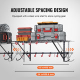 VEVOR Bike Storage Rack, 4 Bike Racks, Wall Mount Bike Storage Hanger with 2 Shelves, Home and Garage Organizer, Customizable for Various Bike Sizes, Adjustable Holder, Holds Up to 500 lbs, 63-inch VEVOR