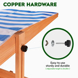 Kids Wooden Outdoor Sandbox with Cover，Sand Boxes with Canopy and Foldable Storage Bench Seats, Sand Table with Protection Bottom Liner,Kids Play Equipment for Outdoor(47X47Inch Agitree