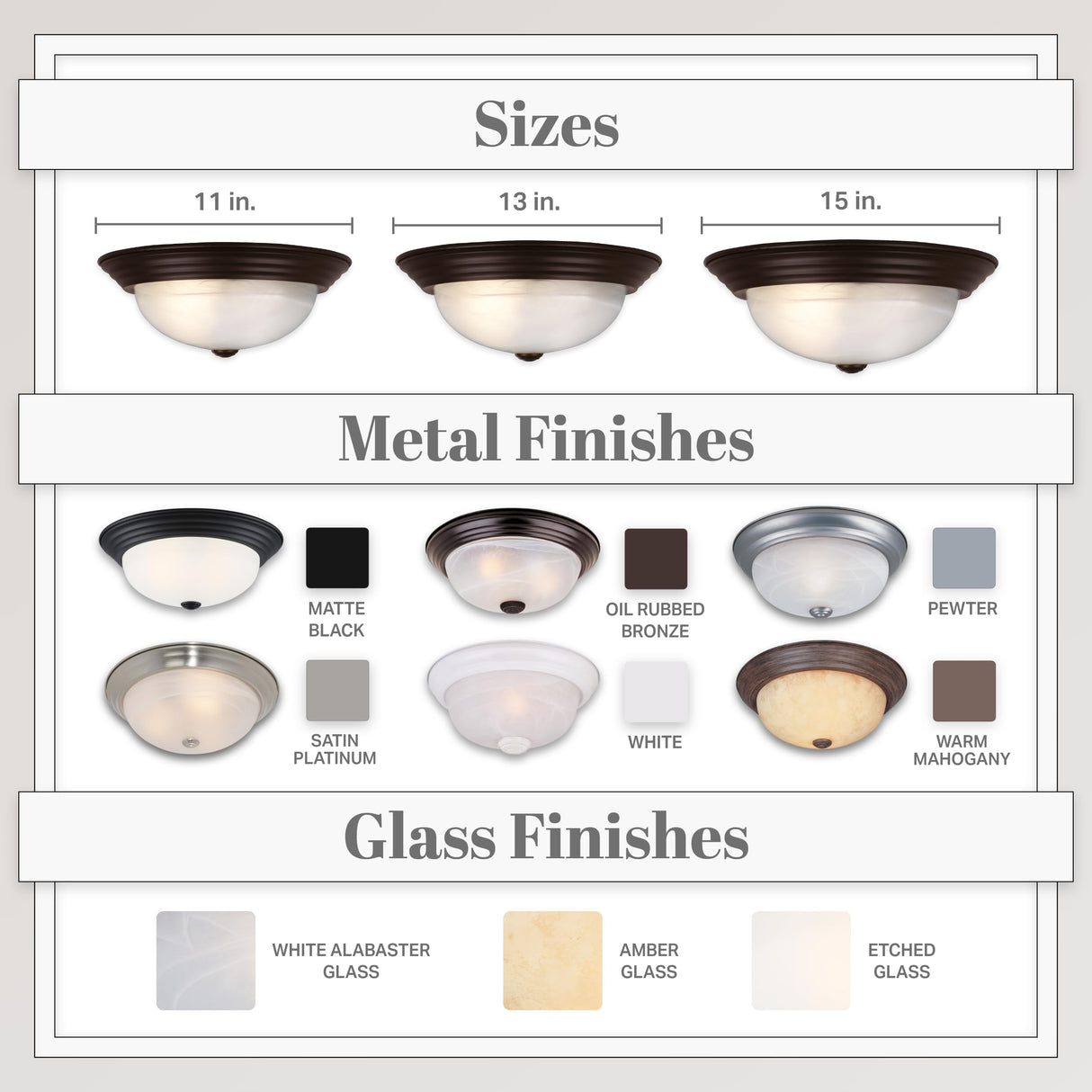 DESIGNERS FOUNTAIN 2-Light Flush Mount Ceiling Light, 11 Inch Lighting Fixture for Kitchen, Bedroom, Bathroom, and Hallway, White Alabaster Glass, Oil Rubbed Bronze, 1257S-ORB-AL DESIGNERS FOUNTAIN