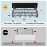 Allewie Modern King Size Platform Bed Frame with 4 Storage Drawers and Velvet Upholstered Headboard, Wooden Slats Support, Upholstered Mattress Foundation/No Box Spring Needed/Easy Assembly, White Allewie