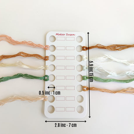 Maker Susan 10 Pack Embroidery Thread Organizer Cards, Embroidery Floss Organizer Holder 16 Positions Cross Stitch Per Bobbin for Thread, Embroidery Floss Bobbin Cardboard, Thread Keeper, DIY Storage Maker Susan