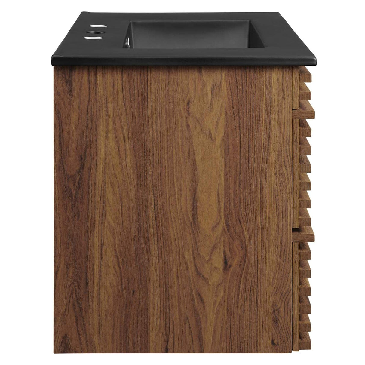 Modway Render 30" Wall-Mount Bathroom Vanity in Walnut Black Modway