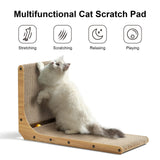 FUKUMARU Cat Scratcher, 26.8 Inch L Shape Cat Scratch Pad Wall Mounted, Cat Scratching Cardboard with Ball Toy for Indoor Cats, Large Size FUKUMARU