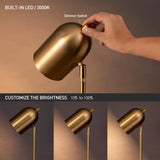 O'Bright Helios - Adjustable Tripod LED Floor Lamp, Dimmable, Swivel Head, Perfect for Reading and Task Lighting, Antique Brass O'Bright