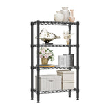 M MZG 1000 lbs 4 Tier Shelf Metal Storage Shelves Wire Rack Closet Organizers for Garage Kitchen Bathroom Laundry Black 11.8" D x 25.6" W x 45.5" H M MZG