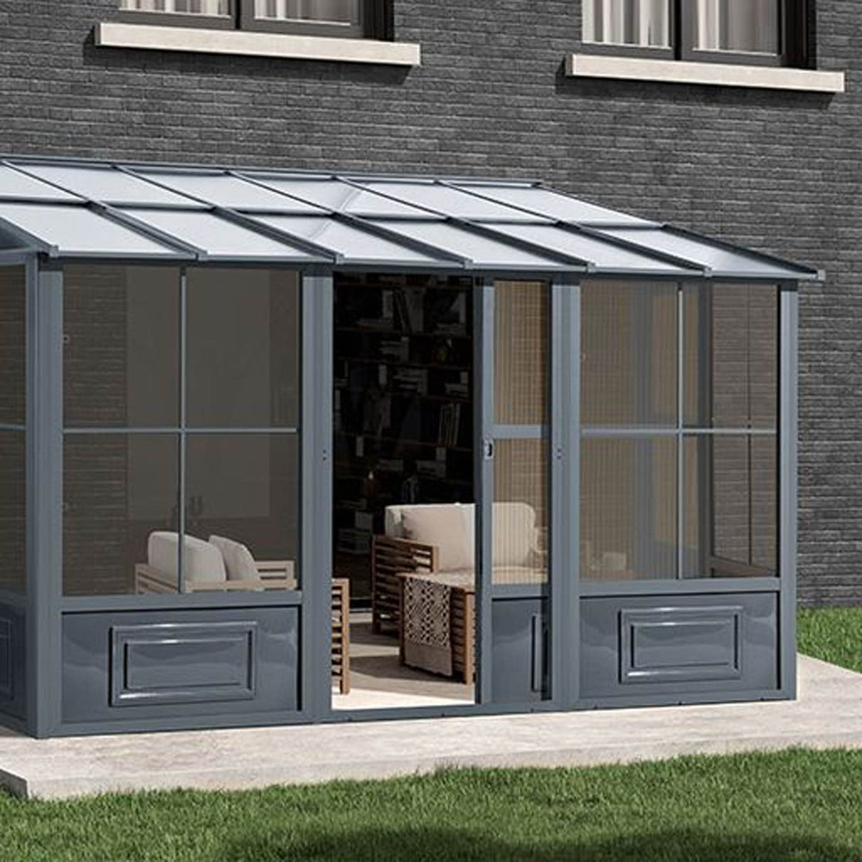 Gazebo Penguin W1207 Add-a-Room All-Season Solarium, 8 by 12', Slate Gazebo Penguin