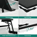 YITAHOME Farmhouse Lift Top Coffee Table, Square Wood Center Table with Large Hidden Storage Compartment for Living Room, Rustic Cocktail Table with Lift Top for Home Office, White and Black YITAHOME