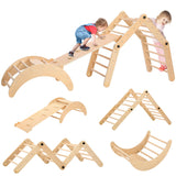 Dripex Deformable Pikler Triangle Set, Large Montessori Climbing Set with Over 20 Playing Modes, Pikler Triangle with Slide Arch Rocker, Premium Early Learning Climbing Toys for Toddlers 1-3 Inside Dripex