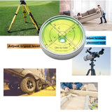 Circular Bubble Levels 2.4 Inch 60mm Accuracy 15'/2 Round High Precision Aluminium Bullseye RV leveling Bubble Levels For Motorhome, Camping, Trailer, Construction, CNC machine(Circular-6012silver) BUBLEVL