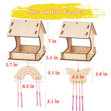 THWAS-LIGHT Wooden Arts and Crafts for Kids - 2 Pack Bird Feeder Wind Chime DIY Kids Crafts - Build and Paint Educational Fun Art Activities Gifts Outside Toys for Boys Girls Ages 3-5 8-12 6-8 THWAS-LIGHT