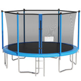 PayLessHere Trampoline 8FT 10FT 12FT 14FT Trampoline with Enclosure ASTM Approved-Combo Bounce Exercise Trampoline PVC Spring Cover Padding for Kids and Adults (Blue, 14FT) PayLessHere