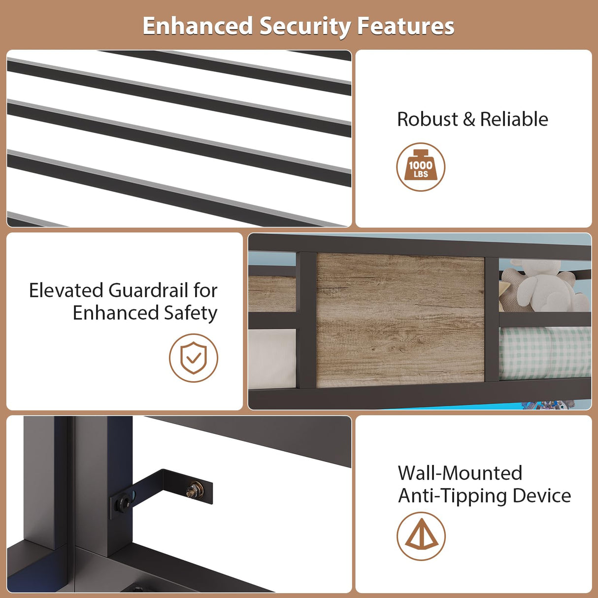 Twin Loft Bed with Desk and 5 Storage Drawers,Loft Bed Twin Size with LED Lights and Charging Station, Metal Bunk Bed Frame with Ladder, Clothes Rail,Noise Free,Oak Gray Dnxao