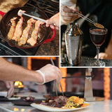 5 Pcs Kitchen Fine Tweezers Tongs, Stainless Steel Food Tongs Set, Professional Kitchen Long Tongs for Cooking,Repairing,Sea food,BBQ,Multi-use(12"and 6.3") Tangoowal