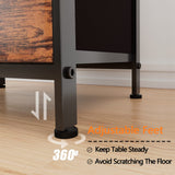 Furologee Nightstand with 2 Fabric Drawers, Bedside Table, End Table with Open Wood Shelf, Side Sofa Table with 2 Hooks for Bedroom/Living Room/Study/Halway/Rustic Brown Furologee