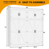 Unikito 71” Tall Storage Cabinet, Farmhouse Kitchen Pantry Cabinet with Adjustable Shelves and Barn Doors, Large Bathroom Storage Cabinet, Storage Cupboard for Dinning, Living Room, Office, 2 Pack Unikito