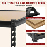 5 Tier Heavy Duty Garage Storage Shelving: Adjustable Metal Utility Shelving Rack for Basement, Pantry, Closet, Garage Storage Organization - 2,000lb Capacity (59"x28"x12") BIG RED