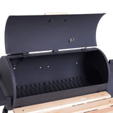 Outsunny 48" Portable Barrel Charcoal BBQ Grill, Steel Outdoor Barbecue Smoker with 232 Square Inches Cooking Space, Storage Shelf, Wheels for Garden Camping Picnic, Black Outsunny