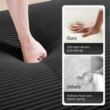 82" Modern Corduroy Boneless Love Seat Couches with 1 Ottoman, 2 Seater Large Sectional Couches for Living Room, Black Cloud Modular Sectional Sofa, Memory Foam, Extra Deep Loveseat, No Assembly ZenNook