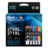 E-Z Ink Compatible Ink Cartridge Replacement for Canon PGI-270XL CLI-271XL PGI270 XL CLI271 XL to use with MG6820 MG5720 MG7720 (1 Large Black,1 Small Black,1 Cyan,1 Magenta,1 Yellow) 5 Pack E-Z Ink