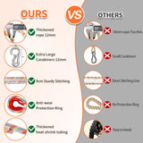 Werfeito Tree Swing Ropes (Set of 2), 3FT/5FT/10FT/15FT/20FT, Tree Swing Straps Hanging Kit Holds 4400 lbs, Heavy Duty Carabiners for All Swing Hammock Playground Set Accessories (5 FT) Werfeito