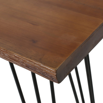 Chana Industrial Faux Live Edge Rectangular Bar Table by Christopher Knight Home - WoodArtSupply