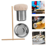 MERRYHAPY 1 Set Pancake Fruit Tool Dough Spreader Oil Brush for Cooking Dough Baking Scraper Crepe Spreader Stick Bbq Oil Mop Pancake Grease Brush Bbq Oil Brush Crepe Spreader Tool Cloth MERRYHAPY