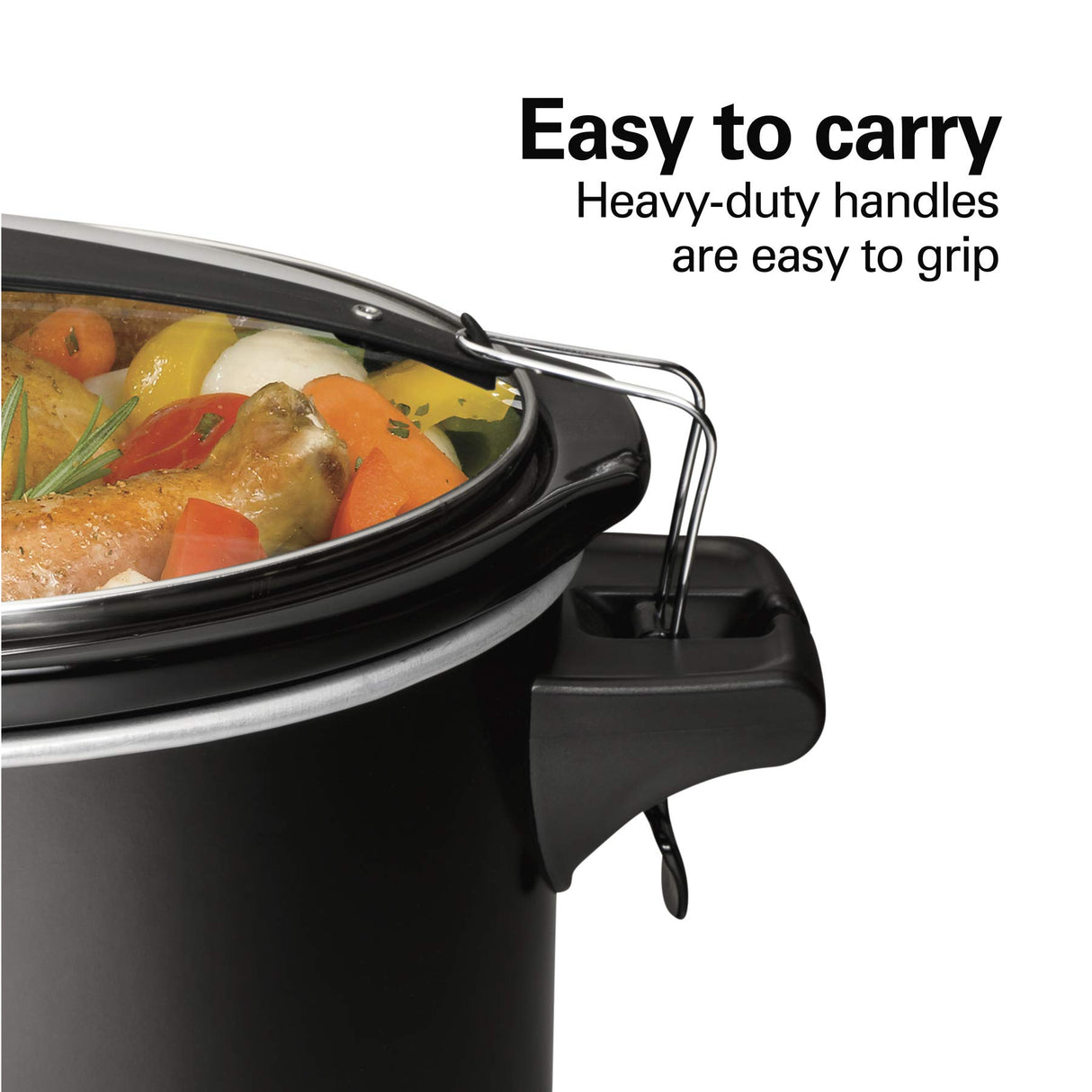 Hamilton Beach Stay or Go Portable Slow Cooker with Lid Lock, Dishwasher-Safe Crock, 6-Quart, Black 33261 Hamilton Beach