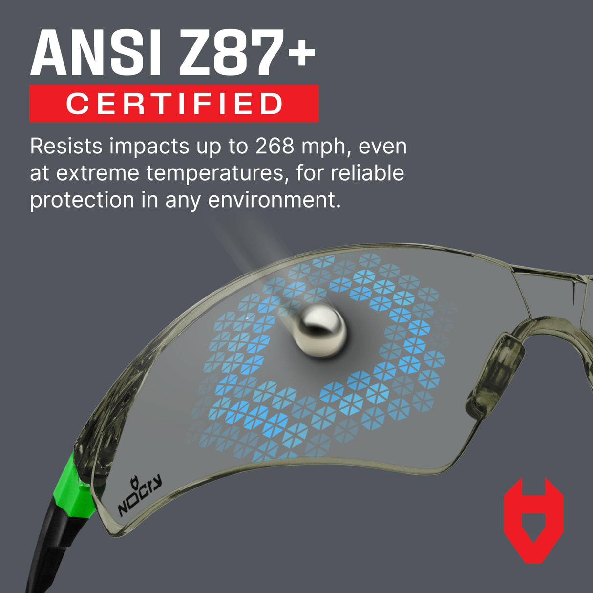 NoCry Lightly Tinted Anti Fog Safety Glasses for Men or Women with Scratch-Resistant Lenses - ANSI Z87.1 Certified with 100% UV Protection - Adjustable Temples and Nose Pad - Wraparound Design NoCry