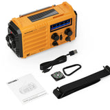 Emergency Radio with NOAA Weather Alert, Portable Solar Hand Crank AM/FM Radio for Survival,Rechargeable Battery Powered Radio,USB Charger,Flashlight,Reading Lamp,for Home Outdoor Eoxsmile