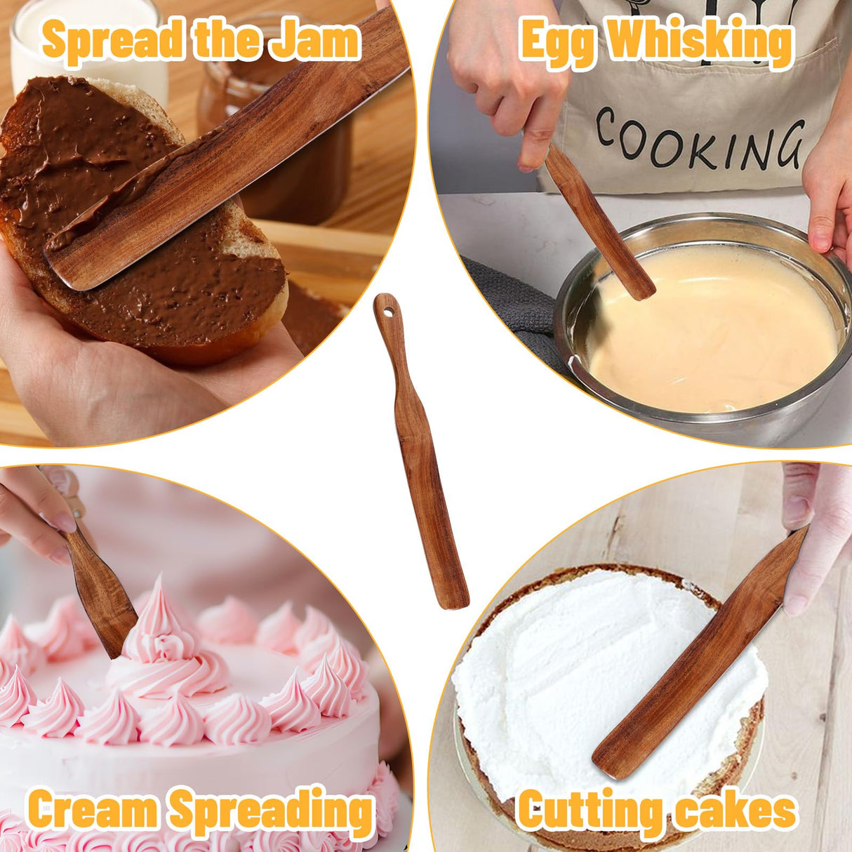11 Inch Skinny Wooden Spurtle Blender Spatula Sourdough Mixer Bread Stirring Spatula Wood Utensil Tool Flat Stirring Stick Bread Spatula for Dough Cooking Spreading Baking Whisking Mixing Jar Scraping Qianyu