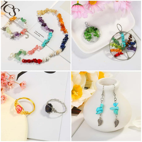 PAXCOO 2278Pcs Crystal Beads for Jewelry Making Supplies, 48 Colors Ring Making Kit Crystals Jewelry Making Kit for Adults Bracelet Earring Necklace Making PAXCOO