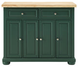 Crosley Furniture Madison Kitchen Island with Solid Wood Top and Optional Casters, Emerald Green Crosley Furniture