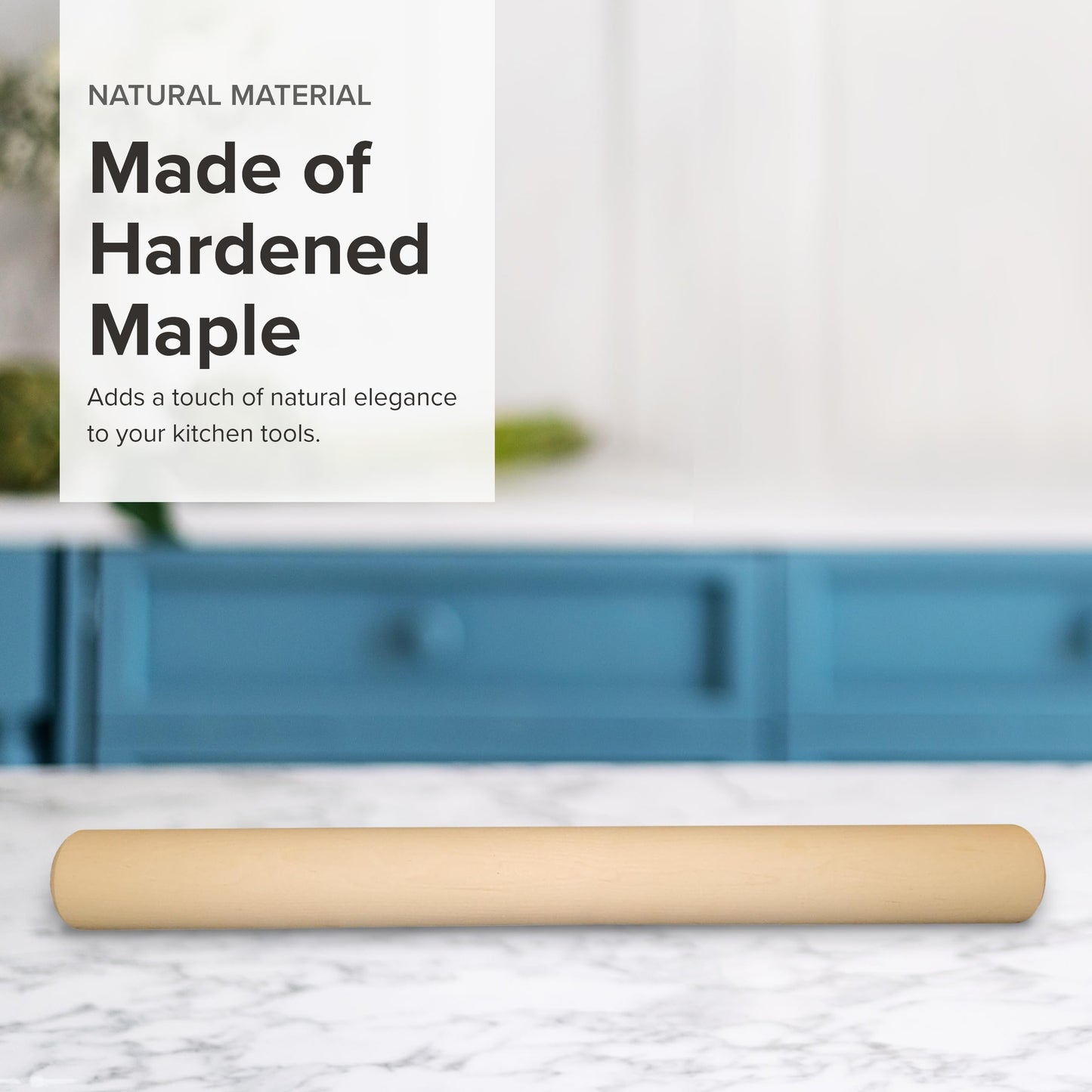 Frieling Crafted In The USA Maple Rolling Pin - Classic Baker Straight - 2-Inch By 18.5-Inch - Rolling Pin Baking - Precision Rolling Pin - Pin Roller - Wooden Straight Rolling Pin - Dough Roller