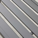 Outdoor Metal Backless Bench, 46" Patio Garden Bench for Outdoor, All Wheather Outdoor Bench for Garden, Backyard, Porch, Grey Puntogen