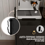 HOMCOM Sideboard Buffet Cabinet with Storage, 48" Kitchen Storage Cabinet with 2 Drawers and 4 Barn Doors, Farmhouse Coffee Bar Cabinet with Adjustable Shelves, Black HOMCOM