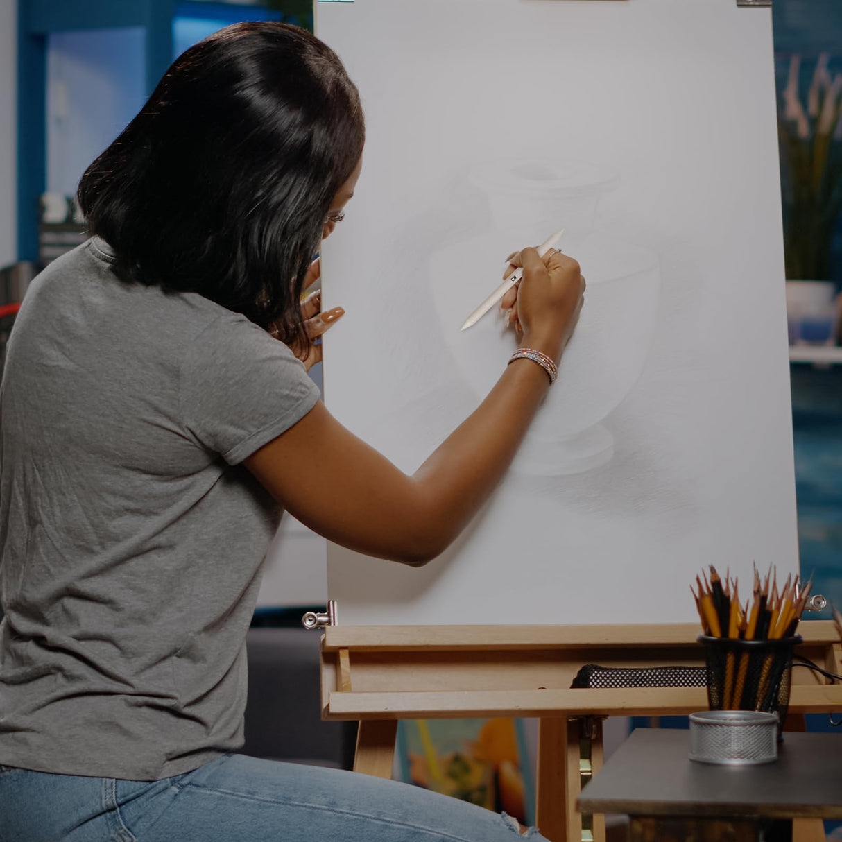 Blending Stump, 12 PCS Tortillions Blending Pencil Oil Pastel Blending Tools Shading Pencils Soft Paper Felts Sketch Blending Sticks for Artist Student Sketch Drawing Supplies (6 Sizes) Sliverdew