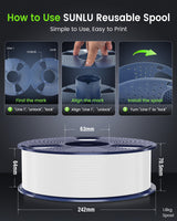 SUNLU Large Spool 1.8KG ABS Filament, Highly Resistant Durable, Heat Resistance, Excellent Toughness, Compatible with 99% FDM 3D Printers, 700 Meters.(ABS Black) SUNLU