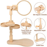 embhand Embroidery Hoop Stand Adjustable - Rotated Embroidery Frame Stand with 6'' 8'' Embroidery Hoops and 3pcs Bowls for Needlework Supplies, Embroidery Hoop Holder, Embroidery Stands for Hand Work embhand