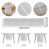 Boho Table Runner, Rustic Farmhouse Cotton and Linen Table Runner with Hand-Tassels, Elegant Kitchen Table Runner for Daily Dining Bedroom Decor and Event Holiday Party Decor 13×72 inches, Grey Vspek
