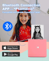 Phomemo Sticker Printer- with 3 Rolls Paper M02 Thermal Printer Mini Pocket Printer Sticker Maker for Photo Printing, Study Notes, List, Work, Gift, Receipts, Pink Phomemo