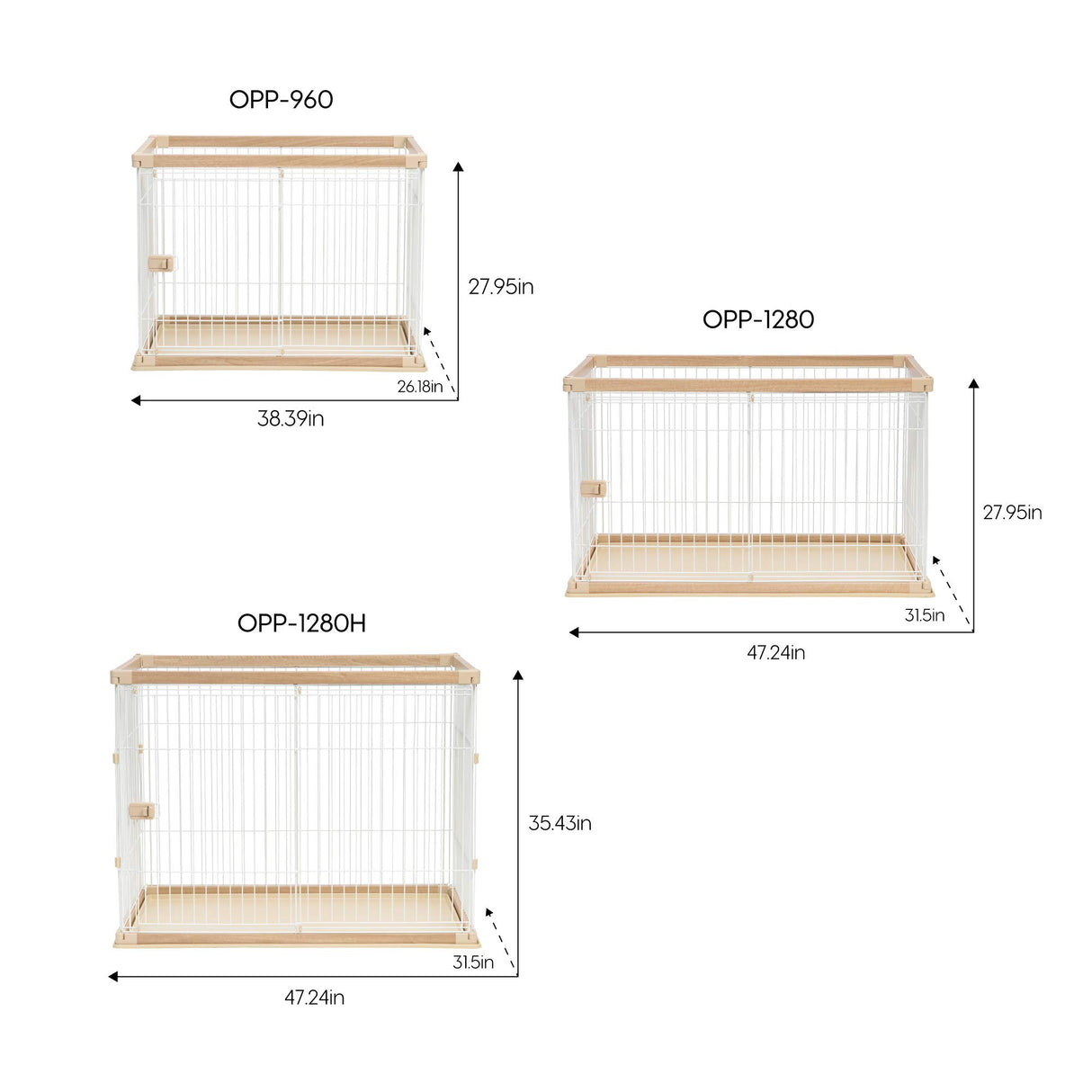 IRIS USA Medium Dog Crate, Dog Kennel Indoor with Sliding Door & Bottom Tray, Dog Cage, Wire Pet Pen with Bottom Tray, Stylish Wood-Like Trim, Light Brown IRIS USA, Inc.