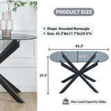 Modern Glass Oval Console Table, Entryway Hallway Narrow Sofa Table, Entrance for Entryway, Living Room, Foyer, Hallway, Office， 45" Lx18 Wx30 H Black Edwin's Choice