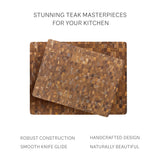 Teakhaus Butcher Block Cutting Board - Large Wooden Cutting Board - Teak End Grain Wood - Knife Friendly - FSC Certified Teakhaus