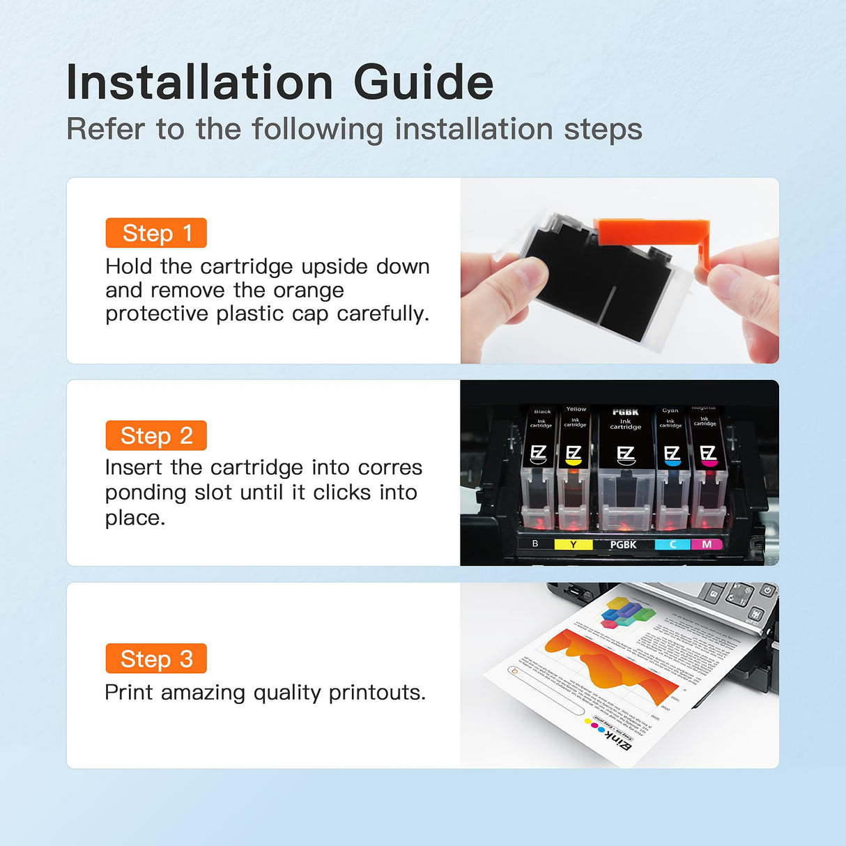 E-Z Ink Compatible Ink Cartridge Replacement for Canon PGI-270XL PGI270XL PGI270 XL PGI-270 to use with MG6821 TS6020 MG6820 MG5720 TS5020 TS8020 TS9020 MG7720 Printer (Large Black, 4 Pack) E-Z Ink